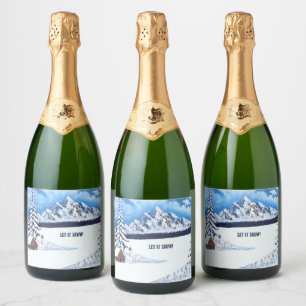 Étiquettes Pour Bouteilles De Vin Mousseux Étiquettes de bouteilles de vin mousseux Winter Wo