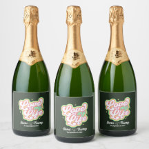 Étiquettes de bouteilles de vin pétillant