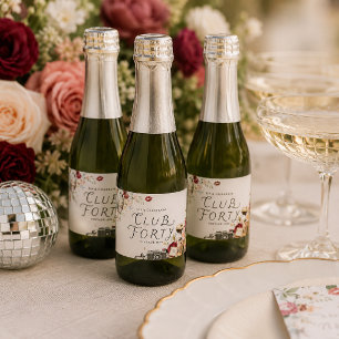 Étiquettes Pour Bouteilles De Vin Mousseux Étiquettes de Champagne Club Forty Garden Disco