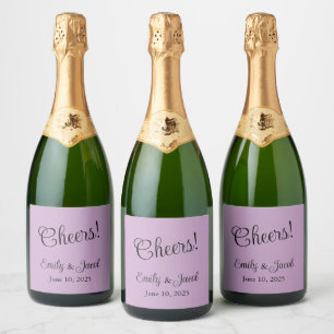 Étiquettes Pour Bouteilles De Vin Mousseux Étiquettes de Champagne Lilac personnalisés