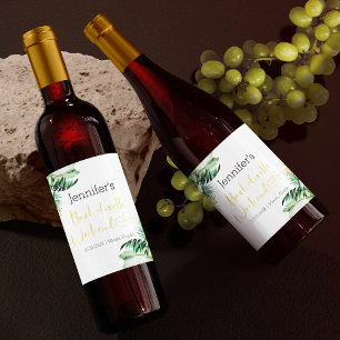 Étiquettes Pour Bouteilles De Vin Mousseux Étiquettes de vin mousseux Bachelorette tropical