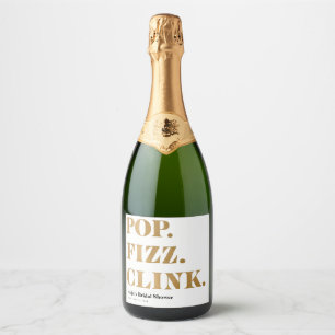 Étiquettes Pour Bouteilles De Vin Mousseux Étiquettes de vin mousseux Pop Fizz Clink