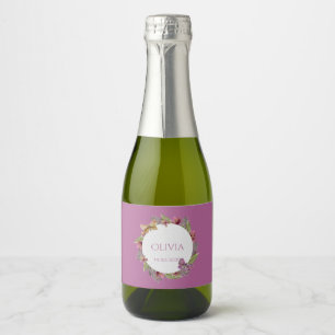 Étiquettes Pour Bouteilles De Vin Mousseux Étiquettes de vin pétillant Floral Mini