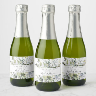 Étiquettes Pour Bouteilles De Vin Mousseux Eucalyptus Mini Sparkling Étiquettes bouteille de 
