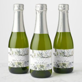Étiquettes Pour Bouteilles De Vin Mousseux Eucalyptus Mini Sparkling Étiquettes bouteille de