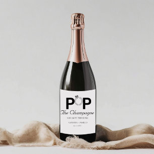 Étiquettes Pour Bouteilles De Vin Mousseux Faire sauter le champagne elle a eu la bague parti