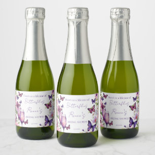 Étiquettes Pour Bouteilles De Vin Mousseux Faveurs de mariage papillons violets