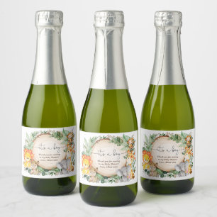 Étiquettes Pour Bouteilles De Vin Mousseux Faveurs rustiques de baby shower d'animaux de