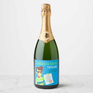 Étiquettes Pour Bouteilles De Vin Mousseux Félicitations pour le succès de son examen - per