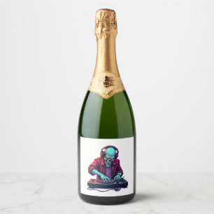 Étiquettes Pour Bouteilles De Vin Mousseux Festival de musique DJ � Zombie Halloween Tee