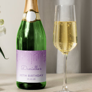 Étiquettes Pour Bouteilles De Vin Mousseux Fête d'anniversaire de 30 ans avec dégoulinade de 