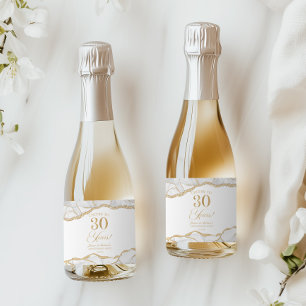 Étiquettes Pour Bouteilles De Vin Mousseux Fête d'anniversaire de mariage de 30 ans en Agate 