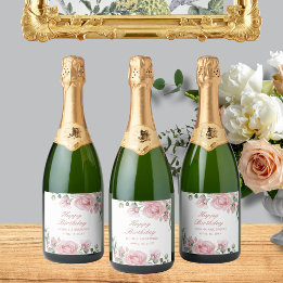 Étiquettes Pour Bouteilles De Vin Mousseux Fête d'anniversaire tropicale 50 ans 