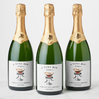 Étiquettes Pour Bouteilles De Vin Mousseux Fête d'anniversaire un peu plus âgée Espresso Mart