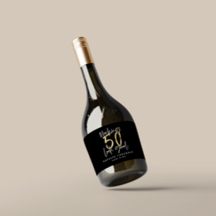 Étiquettes Pour Bouteilles De Vin Mousseux Fête de 50 ans en or