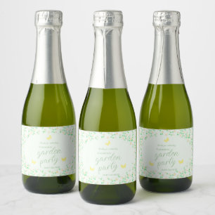 Étiquettes Pour Bouteilles De Vin Mousseux Fête de jardin pour une baby shower mixte