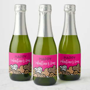 Étiquettes Pour Bouteilles De Vin Mousseux Fête de la Saint-Valentin au coeur Poster de anima