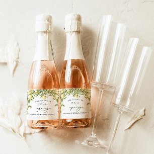 Étiquettes Pour Bouteilles De Vin Mousseux Fête de mariage champêtre Sorrento Lemon Jaune Méd
