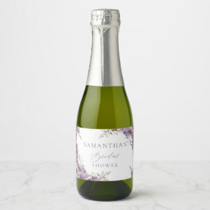 Étiquettes Pour Bouteilles De Vin Mousseux Fête de mariage élégante aux fleurs de lilas