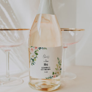 Étiquettes Pour Bouteilles De Vin Mousseux Fête de mariage floral élégant et verdure