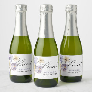 Étiquettes Pour Bouteilles De Vin Mousseux Fête de mariage florale Cheers Tea Party Événement