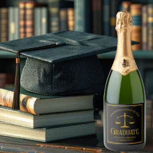 Étiquettes Pour Bouteilles De Vin Mousseux Fête de remise de diplôme de l'école de droit élég