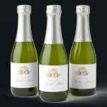 Étiquettes Pour Bouteilles De Vin Mousseux Fête des mariées de Citrouille blanc d'automne<br><div class="desc">Terme Aquarelle Botanique Automne Floral Blanc Citrouille,  Fête des mariées boissons étiquettes.</div>