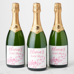 Étiquettes Pour Bouteilles De Vin Mousseux Fête des mariées Mariage des pétales et du ministè