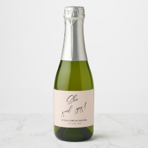 Étiquettes Pour Bouteilles De Vin Mousseux Fête des mariées minimaliste rose bonbon pour