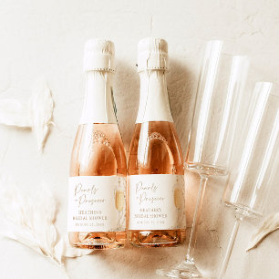 Étiquettes Pour Bouteilles De Vin Mousseux Fête des mariées Perles et poursuites
