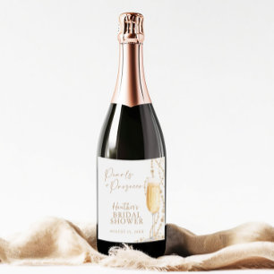 Étiquettes Pour Bouteilles De Vin Mousseux Fête des mariées Perles et poursuites