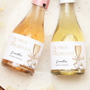 Étiquettes Pour Bouteilles De Vin Mousseux Fête des mariées Perles et poursuites