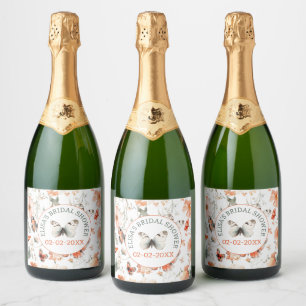 Étiquettes Pour Bouteilles De Vin Mousseux Fête des mariées PERSONNALISÉE D'Aquarelle Papillo