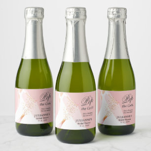 Étiquettes Pour Bouteilles De Vin Mousseux Fête des mariées rose Pop le Cork Mini