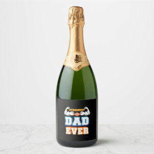 Étiquettes Pour Bouteilles De Vin Mousseux Fête des Pères   Papa le plus fort
