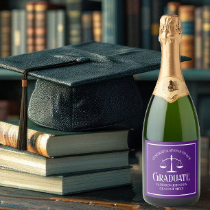 Étiquettes Pour Bouteilles De Vin Mousseux Fête d'obtention du diplôme de l'école de droit bl