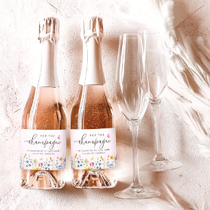 Étiquettes Pour Bouteilles De Vin Mousseux Fête élégante de mariage floral