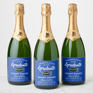 Étiquettes Pour Bouteilles De Vin Mousseux Fêtes de fin d'études supérieures Félicats Elégant