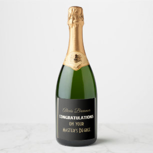 Étiquettes Pour Bouteilles De Vin Mousseux Fêtez ! Master's Degree ! Panneau de la cour de gr