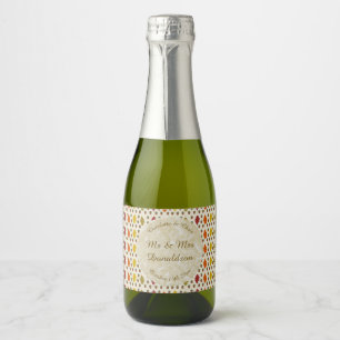 Étiquettes Pour Bouteilles De Vin Mousseux Feuilles de chêne et Acorns Automne Mariage d'auto