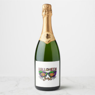 Étiquettes Pour Bouteilles De Vin Mousseux Fille Halloween