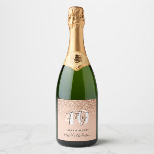 Étiquettes Pour Bouteilles De Vin Mousseux Fille parties scintillant scintille moderne fête d