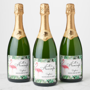 Étiquettes Pour Bouteilles De Vin Mousseux Flamingle Bachelorette Sparkling Étiquettes de vin