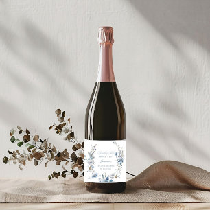 Étiquettes Pour Bouteilles De Vin Mousseux Fleur Quelque chose de bleu avant que je fasse Bab
