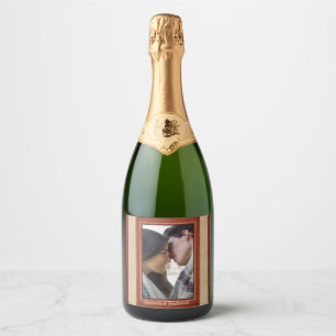 Étiquettes Pour Bouteilles De Vin Mousseux Fleurs en cuir sur daim crème