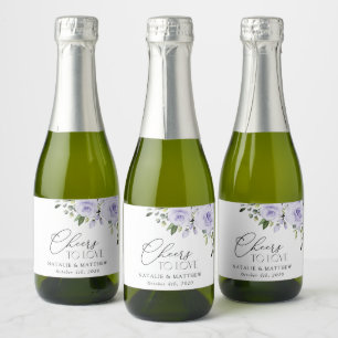 Étiquettes Pour Bouteilles De Vin Mousseux Fleurs violettes, Fleurs Lilac, Mariage Floral