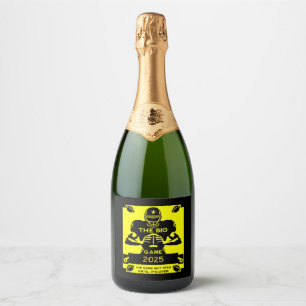 Étiquettes Pour Bouteilles De Vin Mousseux Football Big Game TV Watch Party