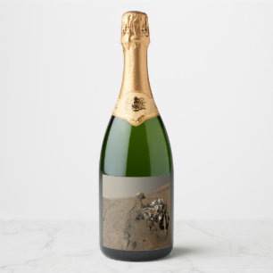 Étiquettes Pour Bouteilles De Vin Mousseux Forage Mars Curiosity Red Martian Paysage