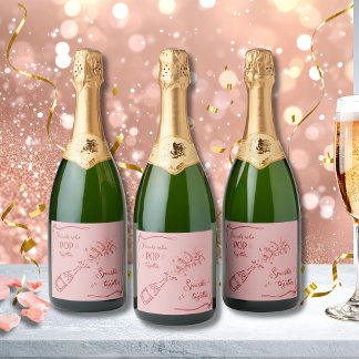 Étiquettes Pour Bouteilles De Vin Mousseux Friends Who Pop Together Sparkle Galentine 