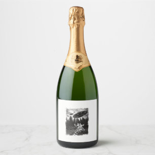 Étiquettes Pour Bouteilles De Vin Mousseux Funny Giraffe UFO Zoo animal Weird meme Graphisme